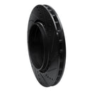 R1 04-07 Volvo V70 Rear Left Drilled & Slotted Black Brake Rotor
