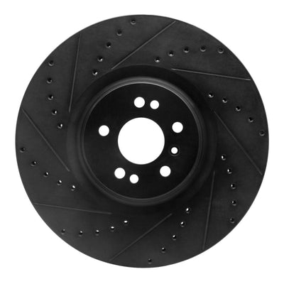 R1 07-09 Mercedes-Benz GL320 Front Left Drilled & Slotted Black Brake Rotor
