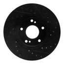 R1 89-96 Nissan 300ZX Front & Rear Drilled & Slotted Black Brake Rotor Set