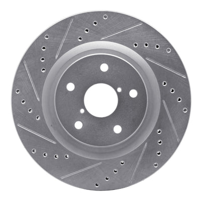 R1 19-24 Subaru Forester Front Left Drilled & Slotted Silver Brake Rotor