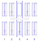 King Engine Bearings Chrysler 2.2 (Size +0.25mm) Main Bearing Set