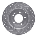 R1 06-09 Hyundai AZERA Rear Right Drilled & Slotted Silver Brake Rotor