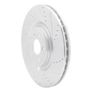 R1 13-14 Ford Mustang Front Right Drilled & Slotted Silver Brake Rotor