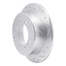 R1 92-04 Dodge COLT Rear Right Drilled & Slotted Silver Brake Rotor