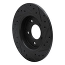 R1 04-13 Mazda 3 Rear Left Drilled & Slotted Black Brake Rotor
