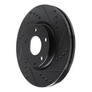R1 13-19 Mazda 6 Front Right Drilled & Slotted Black Brake Rotor