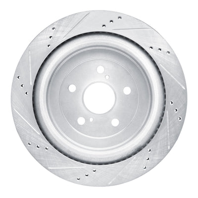 R1 16-22 Lexus RX350L Rear Drilled & Slotted Silver Brake Rotor Set