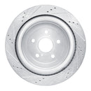 R1 16-22 Lexus RX350L Rear Drilled & Slotted Silver Brake Rotor Set