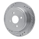 R1 83-89 Isuzu Impulse Rear Left Drilled & Slotted Silver Brake Rotor