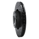R1 05-11 Audi A6 Quattro Front Left Drilled & Slotted Black Brake Rotor