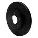 R1 01-08 BMW 330I Front Left Drilled & Slotted Black Brake Rotor