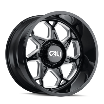 Cali Off-Road 9111 Sevenfold 20x12 / 6x139.7 BP / -51mm Offset / 106mm Hub Gloss Black Milled Wheel