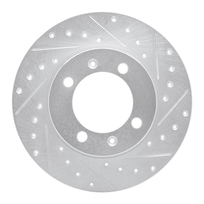 R1 1981-1987 Saab 900 Front Right Drilled & Slotted Silver Brake Rotor