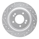 R1 17-23 Hyundai Kona EV Rear Left Drilled & Slotted Silver Brake Rotor