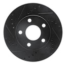 R1 1990-1997 Buick LeSabre Front Left Drilled & Slotted Black Brake Rotor