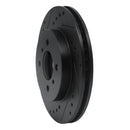 R1 98-07 Mitsubishi Mirage Front Left Drilled & Slotted Black Brake Rotor