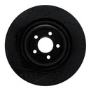R1 20-25 Ford Police Interceptor Utility Front Left Drilled & Slotted Black Brake Rotor