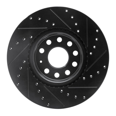 R1 10-25 Audi A3 Quattro Front & Rear Drilled & Slotted Black Brake Rotor Set