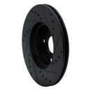 R1 94-02 Mazda Miata Front Left Drilled & Slotted Black Brake Rotor