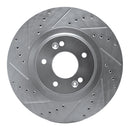 R1 15-20 Kia SORENTO Front Left Drilled & Slotted Silver Brake Rotor