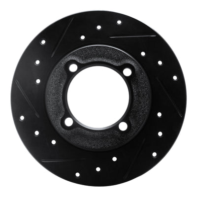 R1 88-93 Ford Festiva Front Left Drilled & Slotted Black Brake Rotor