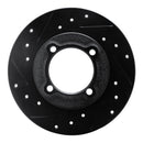 R1 88-93 Ford Festiva Front Left Drilled & Slotted Black Brake Rotor