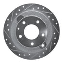 R1 95-02 Mazda Millenia Rear Left Drilled & Slotted Silver Brake Rotor