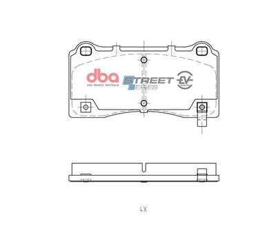 DBA 17-23 Tesla 3 (w/320mm Front Rotor) Front SSEV Street Series Brake Pads