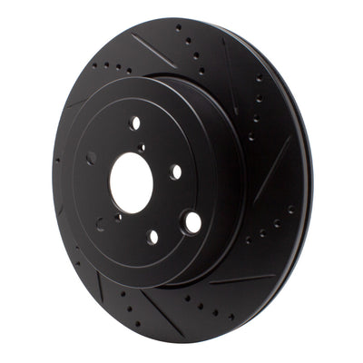 R1 18-24 Subaru WRX Front & Rear Drilled & Slotted Black Brake Rotor Set