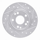 R1 83-89 Mercedes-Benz 190D Front Left Drilled & Slotted Silver Brake Rotor