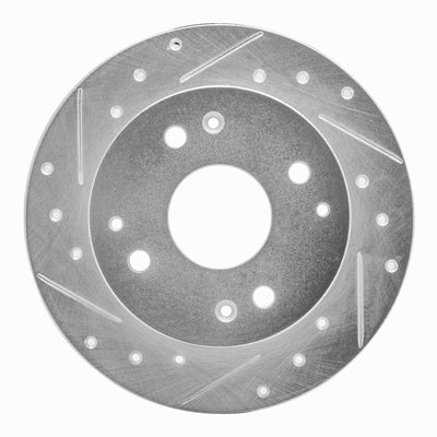 R1 95-98 Acura TL Rear Left Drilled & Slotted Silver Brake Rotor