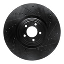 R1 10-24 Jaguar XKR Front Right Drilled & Slotted Black Brake Rotor