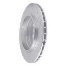 R1 01-06 BMW 330CI Rear Left Drilled & Slotted Silver Brake Rotor