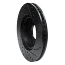 R1 10-13 Kia Forte Front Left Drilled & Slotted Black Brake Rotor