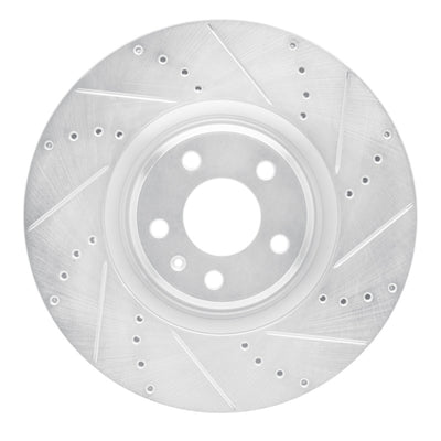 R1 2012-2018 Audi A6 (USA/Canada) Front Right Drilled & Slotted Silver Brake Rotor