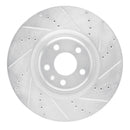 R1 2012-2018 Audi A6 (USA/Canada) Front Right Drilled & Slotted Silver Brake Rotor