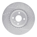 R1 2016-2025 Fiat 124 Spider Front Left Drilled & Slotted Silver Brake Rotor
