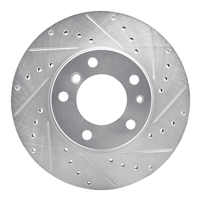 R1 89-95 BMW 530I Front Right Drilled & Slotted Silver Brake Rotor