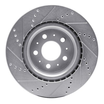 R1 17-24 Tesla 3 Front Drilled & Slotted Silver Brake Rotor Set
