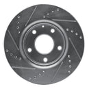 R1 14-24 Mazda 3 Front Right Drilled & Slotted Silver Brake Rotor