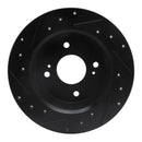R1 79-81 Nissan 200SX Rear Right Drilled & Slotted Black Brake Rotor