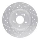 R1 96-98 Mercedes-Benz SL500 Rear Right Drilled & Slotted Silver Brake Rotor