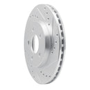 R1 86-90 Chrysler Town & Country Front Right Drilled & Slotted Silver Brake Rotor