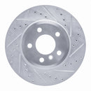 R1 04-10 BMW X3 Front Right Drilled & Slotted Silver Brake Rotor