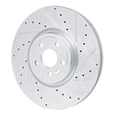 R1 17-20 Jaguar F-Pace Front Right Drilled & Slotted Silver Brake Rotor