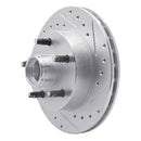 R1 1983-1997 Ford AEROSTAR Front Right Drilled & Slotted Silver Brake Rotor