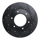 R1 79-80 Toyota Pickup Front Right Drilled & Slotted Black Brake Rotor