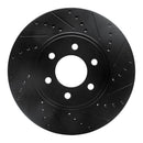 R1 03-03 Dodge Durango Front Right Drilled & Slotted Black Brake Rotor