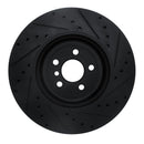 R1 17-25 BMW 540i Front & Rear Drilled & Slotted Black Brake Rotor Set