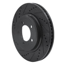 R1 06-10 Ford Explorer Front Left Drilled & Slotted Black Brake Rotor